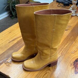 Mustard Heeled Boots